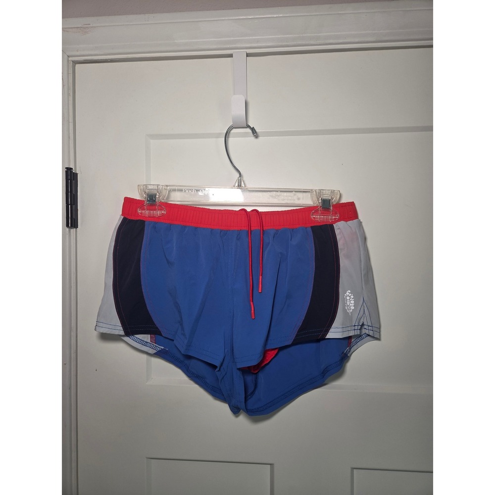 Free People FP Movement Way Home Shorts Blue Red Colorblock Small